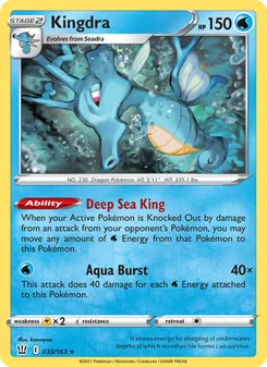 Kingdra card from Battle Styles, number 33/163