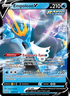 Empoleon V card from Battle Styles, number 40/163