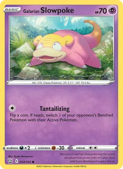 Galarian Slowpoke card from Battle Styles, number 54/163