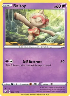 Baltoy card from Battle Styles, number 57/163