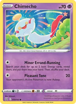 Chimecho card from Battle Styles, number 59/163