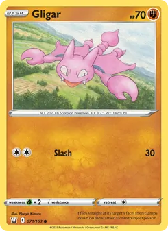 Gligar card from Battle Styles, number 71/163