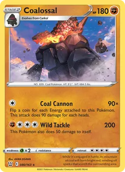 Coalossal card from Battle Styles, number 80/163