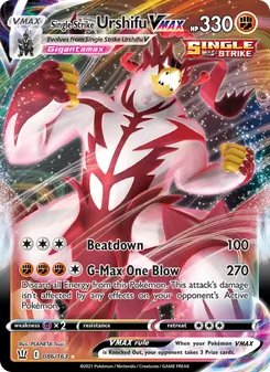 Single Strike Urshifu VMAX card from Battle Styles, number 86/163