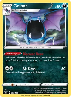 Golbat card from Battle Styles, number 90/163