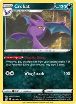 Crobat card from Battle Styles, number 91/163