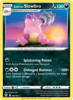 Galarian Slowbro card from Battle Styles, number 92/163