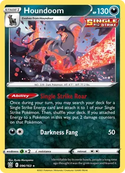 Houndoom card from Battle Styles, number 96/163