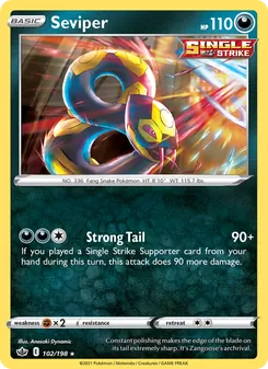 Seviper card from Chilling Reign, number 102/198