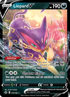 Liepard V card from Chilling Reign, number 104/198