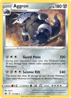 Aggron card from Chilling Reign, number 111/198