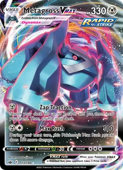 Metagross VMAX card from Chilling Reign, number 113/198