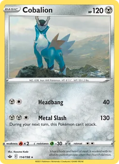 Cobalion card from Chilling Reign, number 114/198