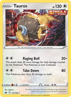 Tauros card from Chilling Reign, number 115/198