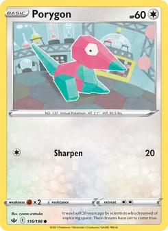 Porygon card from Chilling Reign, number 116/198