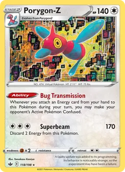 Porygon-Z card from Chilling Reign, number 118/198