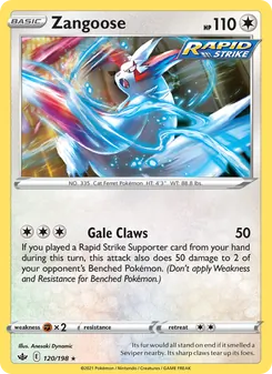 Zangoose card from Chilling Reign, number 120/198