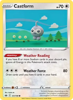 Castform card from Chilling Reign, number 121/198
