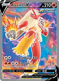 Blaziken V card from Chilling Reign, number 161/198
