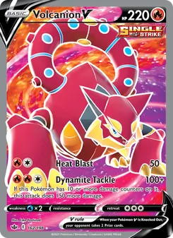 Volcanion V card from Chilling Reign, number 162/198