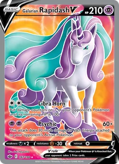 Galarian Rapidash V card from Chilling Reign, number 167/198
