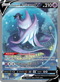 Galarian Articuno V card from Chilling Reign, number 170/198