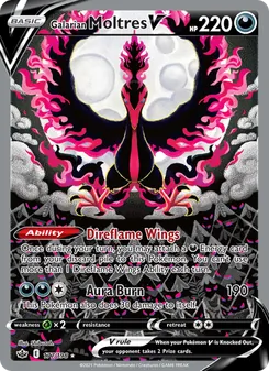 Galarian Moltres V card from Chilling Reign, number 177/198