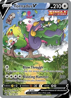 Tornadus V card from Chilling Reign, number 185/198