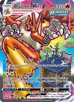 Blaziken VMAX card from Chilling Reign, number 201/198
