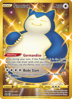 Snorlax card from Chilling Reign, number 224/198