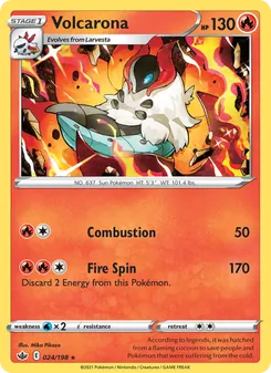Volcarona card from Chilling Reign, number 24/198