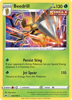 Beedrill card from Chilling Reign, number 3/198