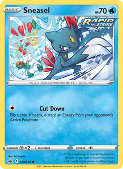 Sneasel card from Chilling Reign, number 30/198