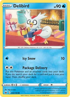 Delibird card from Chilling Reign, number 32/198
