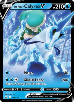 Ice Rider Calyrex V card from Chilling Reign, number 45/198