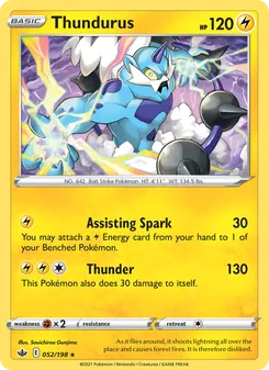 Thundurus card from Chilling Reign, number 52/198