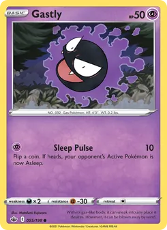 Gastly card from Chilling Reign, number 55/198