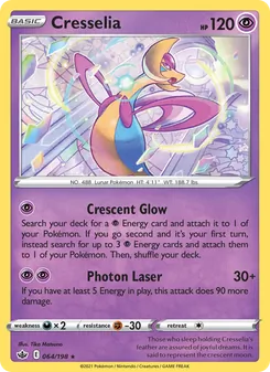 Cresselia card from Chilling Reign, number 64/198
