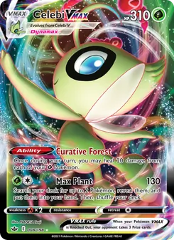 Celebi VMAX card from Chilling Reign, number 8/198