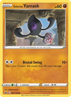 Galarian Yamask card from Chilling Reign, number 82/198