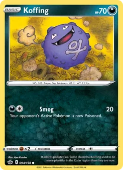 Koffing card from Chilling Reign, number 94/198