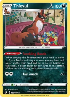Thievul card from Evolving Skies, number 105/203