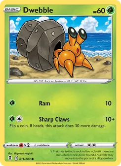 Dwebble card from Evolving Skies, number 11/203