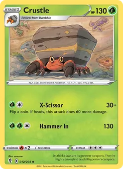 Crustle card from Evolving Skies, number 12/203