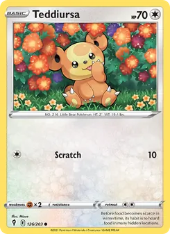 Teddiursa card from Evolving Skies, number 126/203