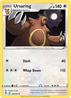 Ursaring card from Evolving Skies, number 127/203