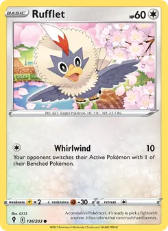 Rufflet card from Evolving Skies, number 136/203