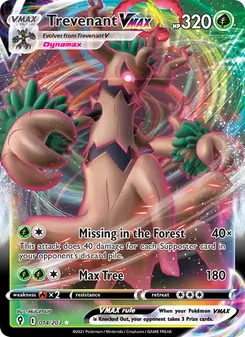 Trevenant VMAX card from Evolving Skies, number 14/203