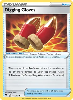 Digging Gloves card from Evolving Skies, number 145/203
