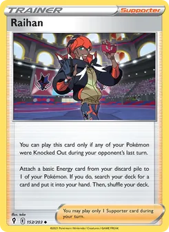 Raihan card from Evolving Skies, number 152/203
